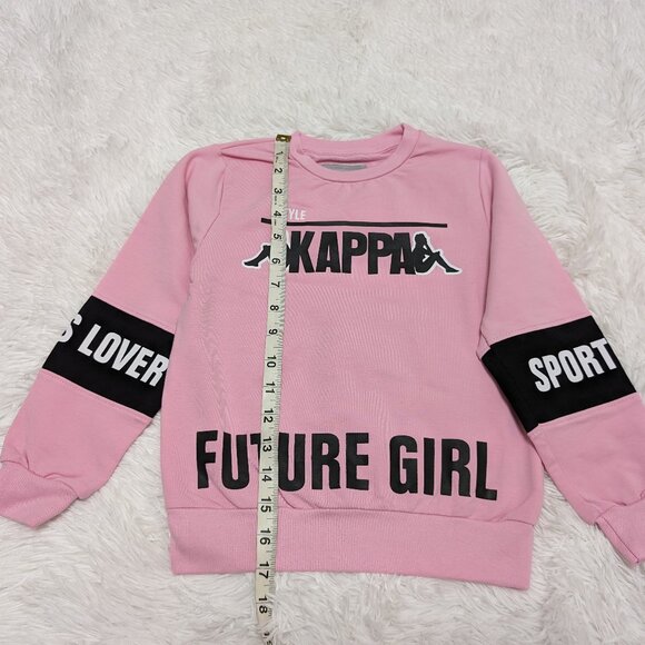 Kappa Girls Pink Crew Neck Pullover Loopknit Long Sleeve Sweatshirt NWOT - Picture 4 of 10